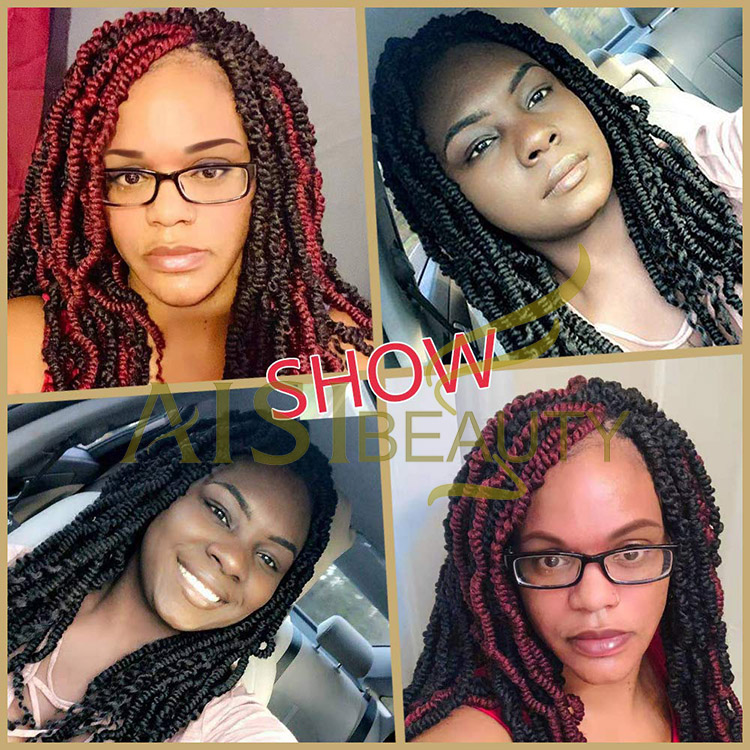 Aisi Beauty Goddess Faux Locs Red Crochet Braids Hair Extensions Synthetic Faux Locks Braids Hairpieces Synthetic Braiding Hair