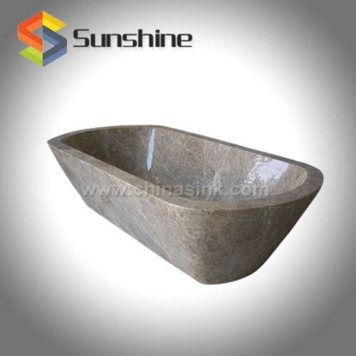 Light Emperador Marble Modern Stone Bathtub