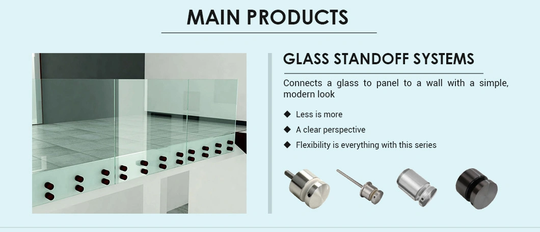 Unikim Balustrade Handrail System Glass Clamp Stainless Steel Screw Fitting and Rubber