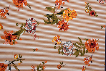 High Quality Green Leaf Stripes Pattern Printed Fabrics