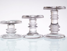 Short Glass Candle Holder for Pillar Taper
