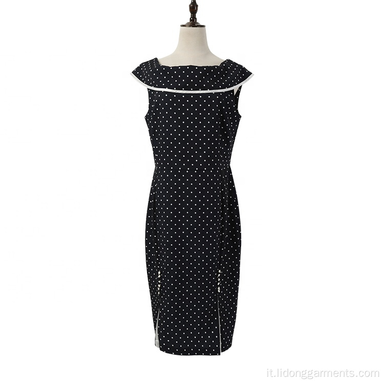 Dot Satin Ladies Office formale Abiti eleganti