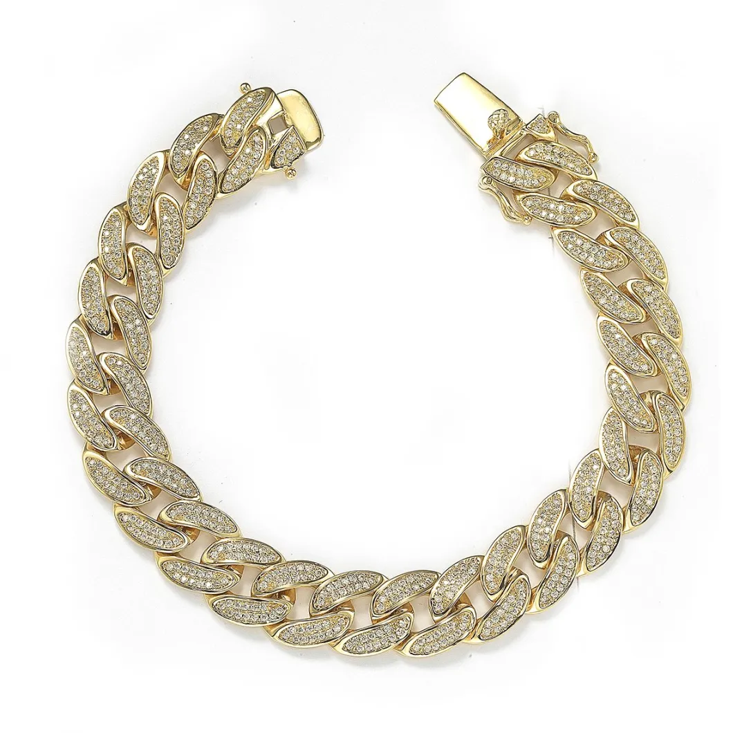 925 Silver 14K 18K Gold Bracelet/Small Czs Men's Happy Fashion Jewelry/Gift