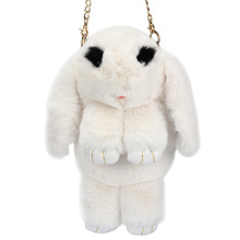 Cute White Soft Plush Rabbit Cross Body Bag