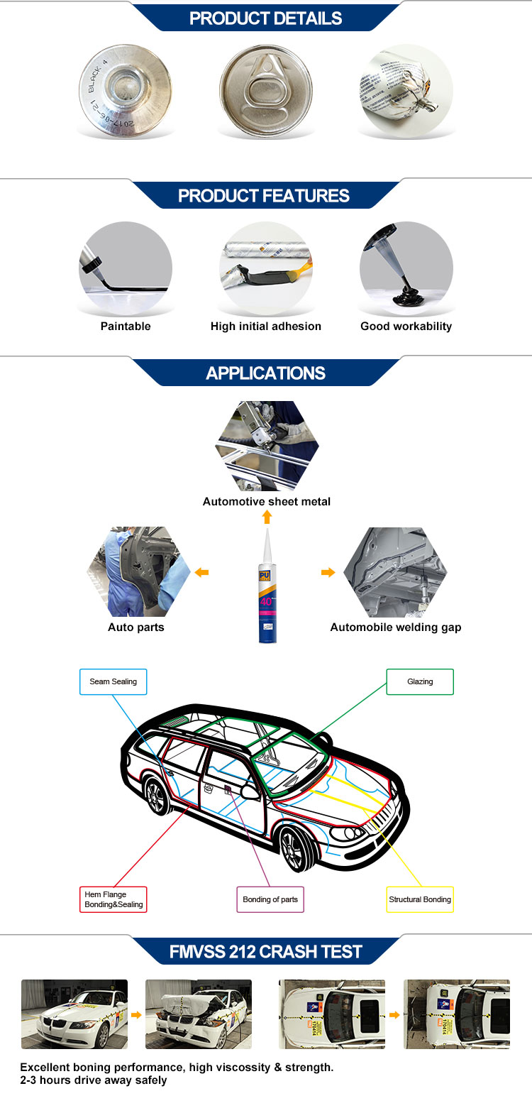 Car Body Part Bonding PU Sealant Sprij