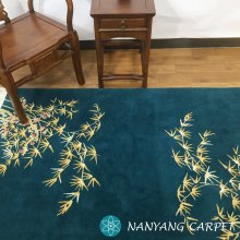 4'x6' Hand Woven Wool Silk Carpet Bamboo Rug
