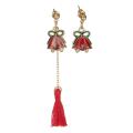 Women Christmas Tassel Earrings Set Tree Jingle Bell Deer Girls Cute Simple Drop Ear Rings Gifts