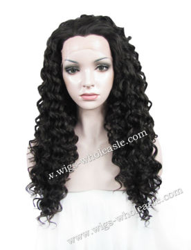 Funny Wigs Brown Medium Curly Queen Hair Lace Front Wigs Synthetic