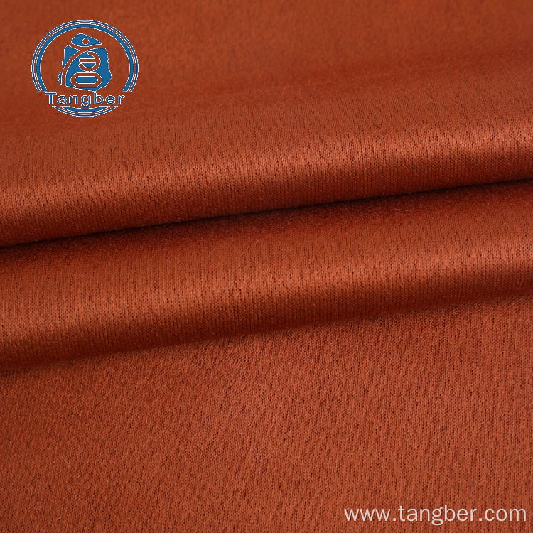 100% Polyester Knitted French Terry Faux Suede Fabric
