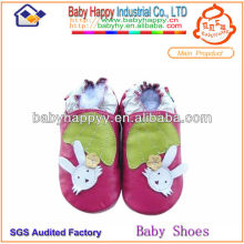 wholesale newest design animal pattern soft-soled genuine leather baby leather shoes