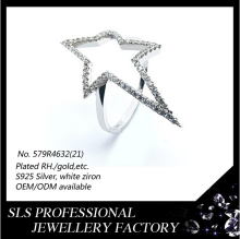 Trendy Micro Pave CZ Handmade Jewelry 925 Italian Silver Ring