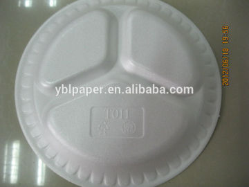 3-compartment disposable foam plate
