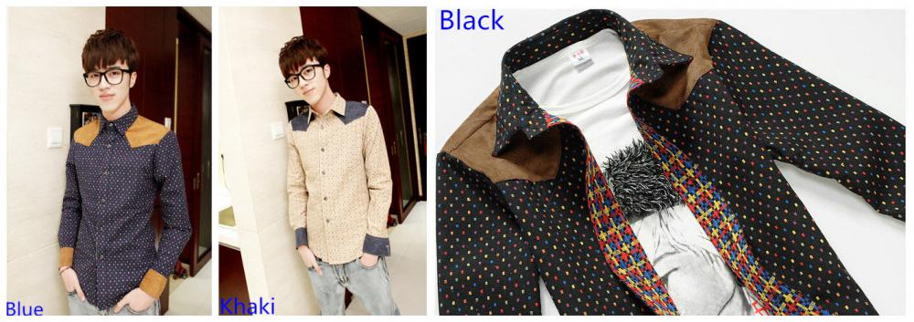 Fashion Dot Pattern Long Sleeve Shirt