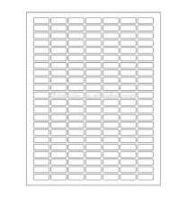White Rectangular Labels, 1 x 0.375 white coding labels, 154 labels per sheet, Letter size
