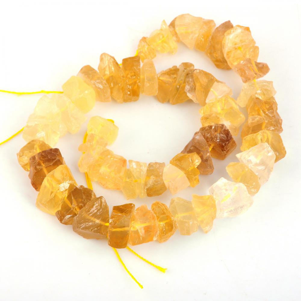 Perles brutes naturelles de citrine brute, non polies