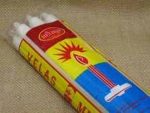 White Ridged 2.0 Diameter Long Fluted Candle