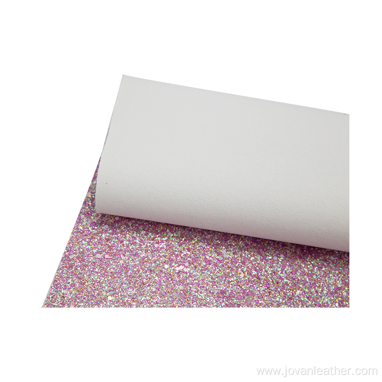Glitter vinyl fabric PU leather materials for shoes