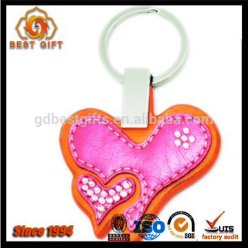 Personalized human heart shaped leather keychains