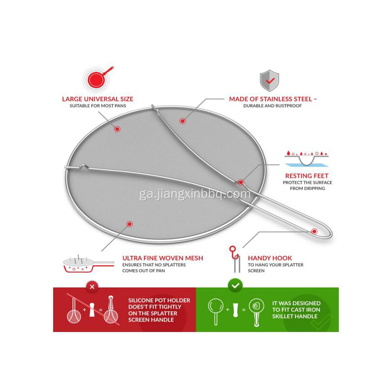 Préimh 11.5 &quot;Scáileán Splatter Do Frying Pan