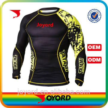 High quality sublimation printing mens sexy yellow rash guards