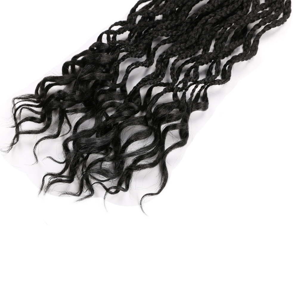 Hot sell  wholesale wavy senegalese twist hair 3X Box Crotchet Braids 24inch curly box braids