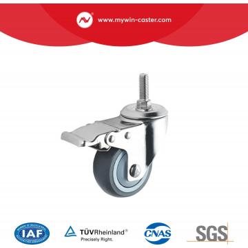 Stainless Steel Thread Stem Total Lock TPR Caster Wheel