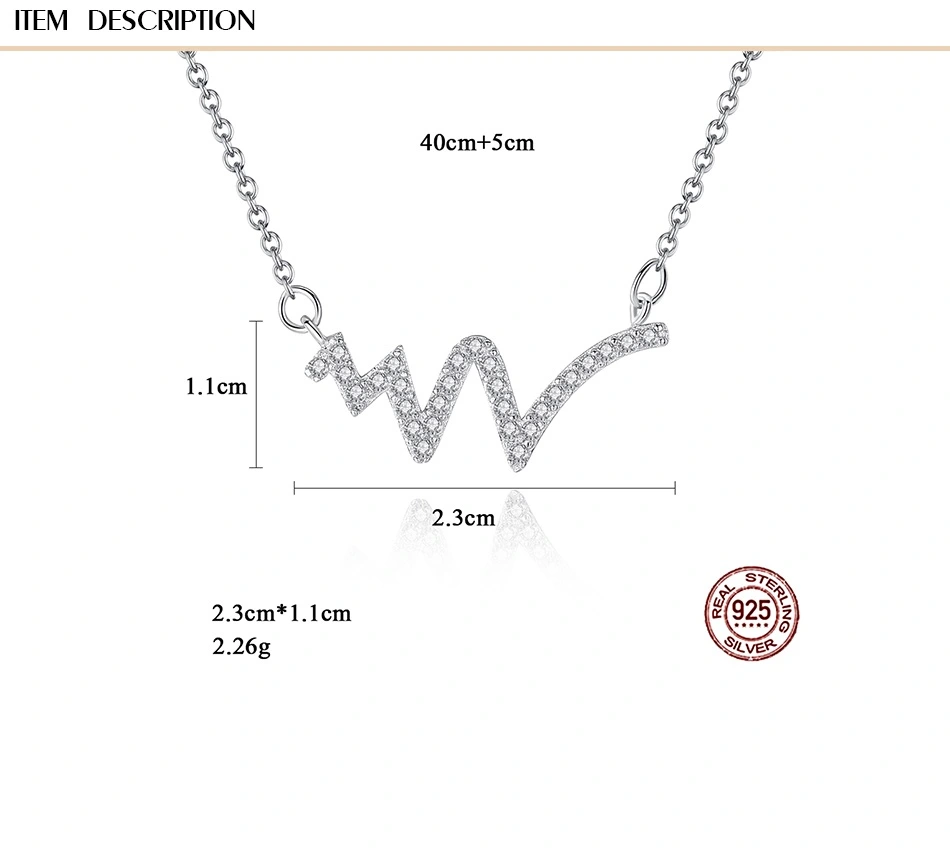 New Fashion Women Super Flash CZ Diamond 925 Sterling Silver Necklace