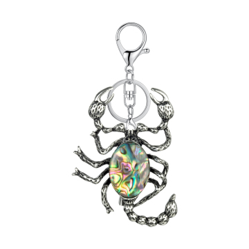 Women's Scorpion Pendant Silver Keychain with Gemstones and Crystal Accessories