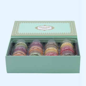 Rigide kartonnen dozen 12 macarons aangepast logo