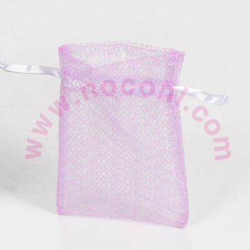 noconi high quality lavender colour small makeup mesh bag