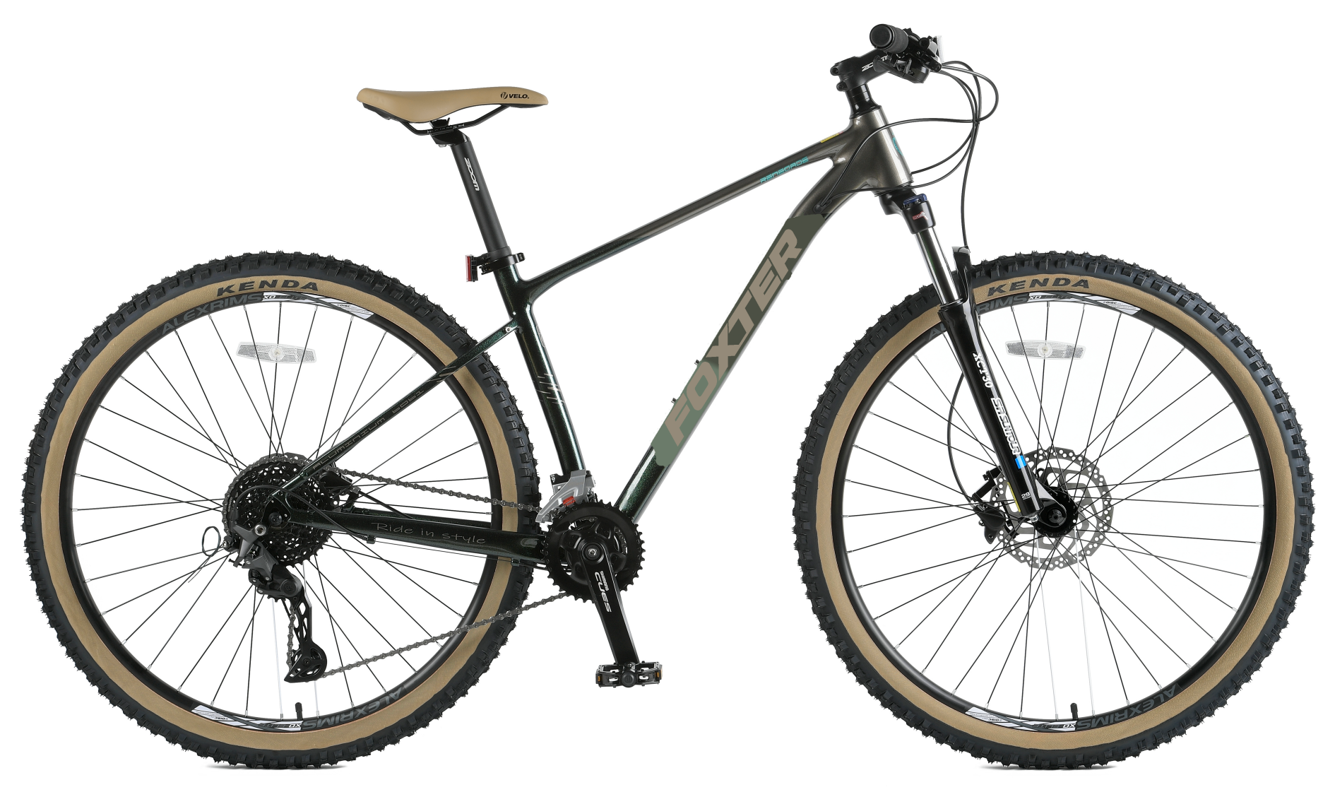 29 inç FT975 Alaşımlı çerçeve dağ bisikleti 27 hız ipuçları shimano süspansiyon çatalı çanak fren yeşil şerit 29inch FT975 Alloy frame mountain bike 27speed cues shimano suspension fork dish brake green sliver