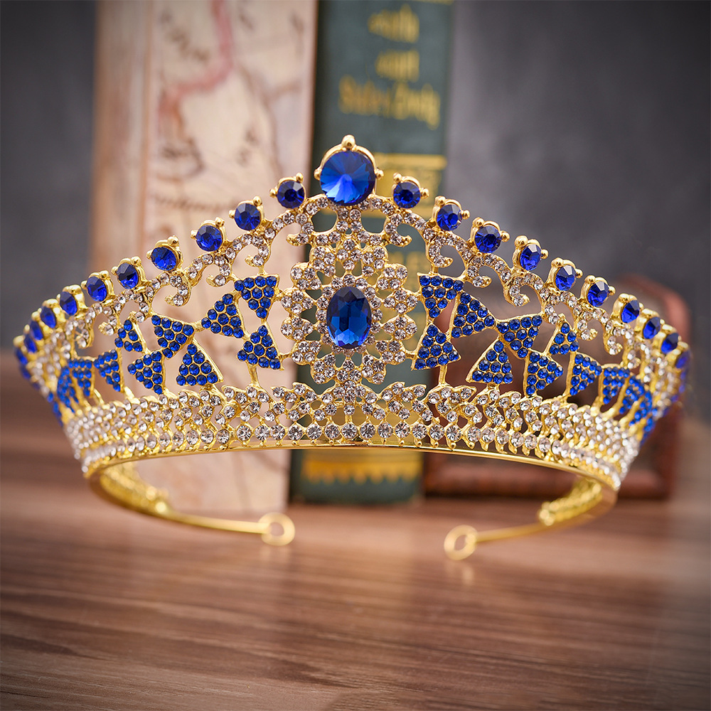 Bride Hair Tiara Accessories Crown Jewelry Geometrical Bride Crown Headband Set
