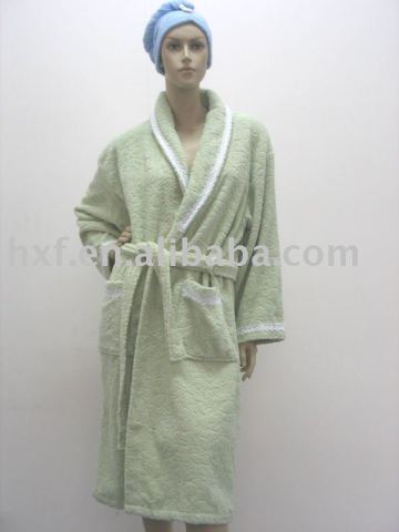 cotton terry cotton bathrobe