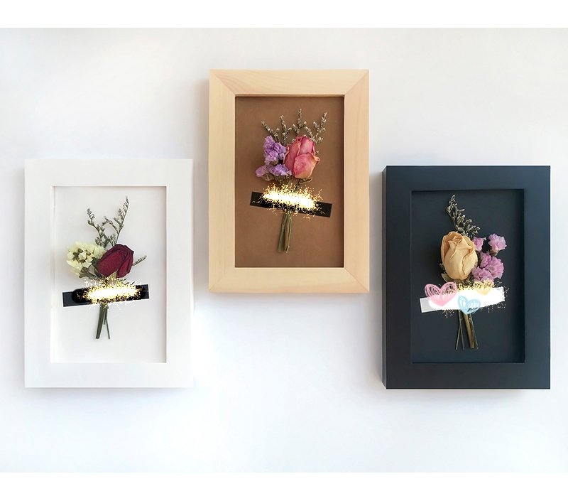 High Quality Creative Home Decoration white Black wooden photo picture frame keep dried flower 3D shadow box display case
