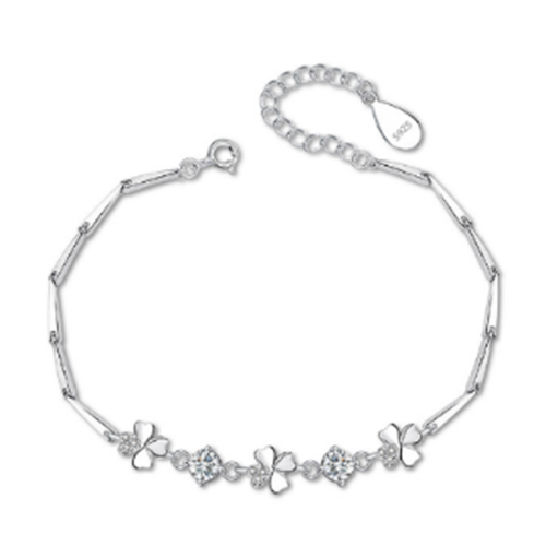 Bracciale per braccialetto in acciaio inossidabile femminile con cristallo