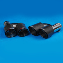 H-Type Carbon Fiber Exhaust Head with SS304 Muffler Double-Ended Exhaust Pipe Tip