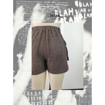 Pantalones cortos de carga de algodón de algodón elástico de la cintura media para mujeres