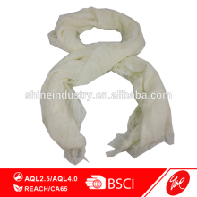 acrylic tassels weave long white scarf