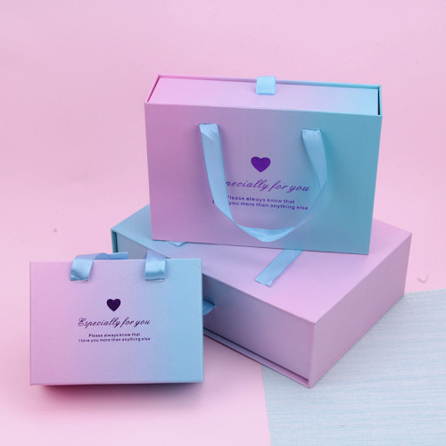 Rigid Paper Packaging Gift Box with Ribbon