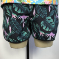 Men plant-patterned beach shorts