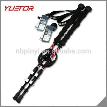 flip lock 3 sections extendable hiking stick carbon