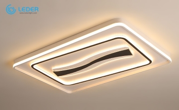 LEDER White Decorative Flush Ceiling Lamp
