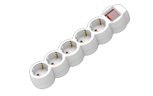5 way extension cord multiple socket with switch