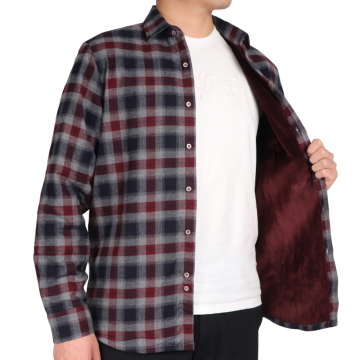 Cotton Lined Red Checked Flannel Shirts for Winter