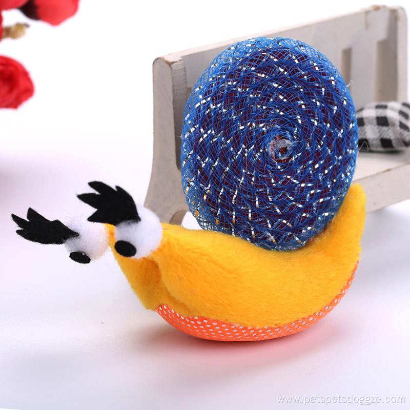 Pet Plush Snail Shape Toys Cat Scratcher Toy