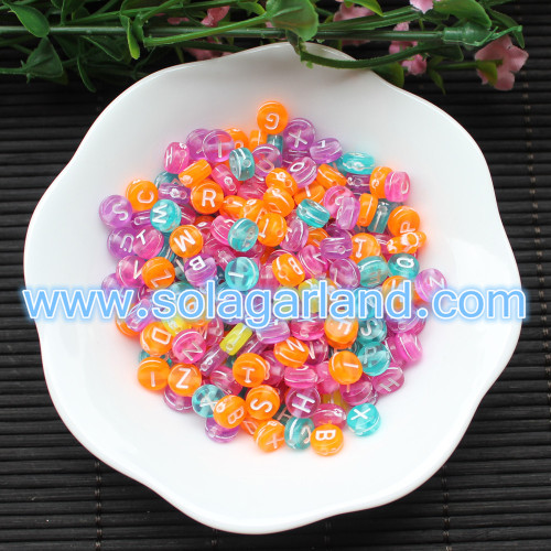 4*7mm Acrylic Coin Round Alphabet Letter Beads