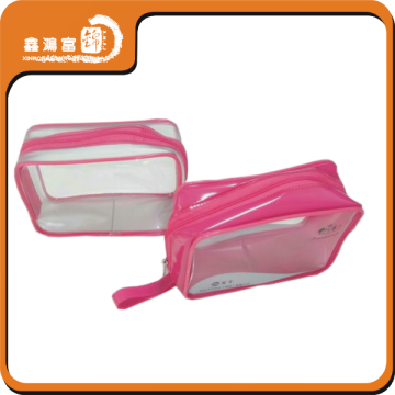 packaging clear pvc cosmetic bag with handle