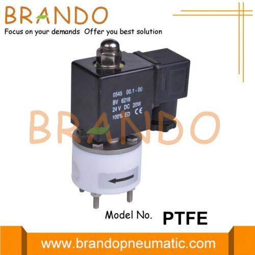 صمام الملف اللولبي PTFE المضاد للتآكل 1/4 `` 24V 220V