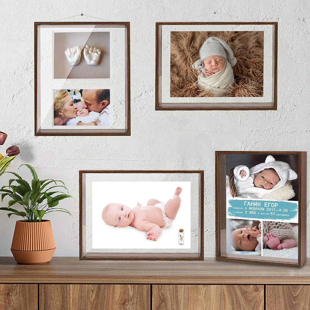square photo frame clear back