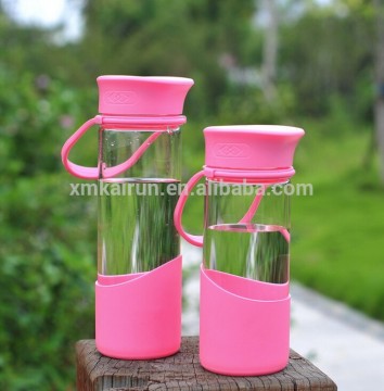 sports water glass bottles/unbreakable glass water bot/holy water glass bottles